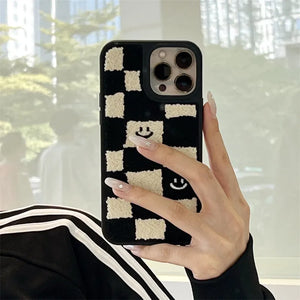 Embroidered Checkered Phone Case